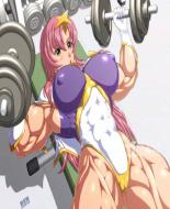 强悍肌肉女在锻炼