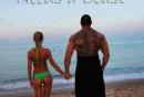 肌肉男和女友逛沙滩的背影